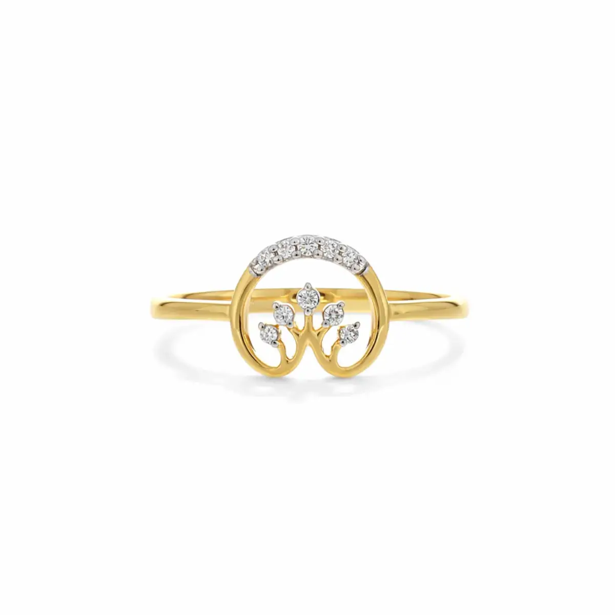 0.06 CT NATURAL DIAMOND WOMENS RING 18K GOLD